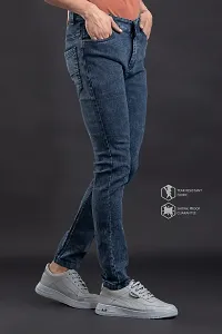 Comfortable Grey Denim Mid-Rise Jeans For Men-thumb2