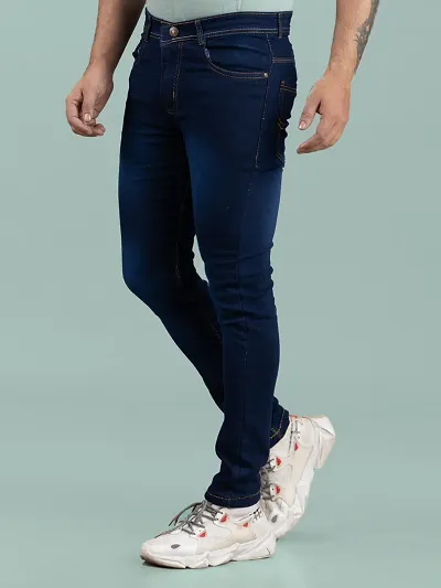 Stylish Denim Slim Fit Mid-Rise Jeans For Men