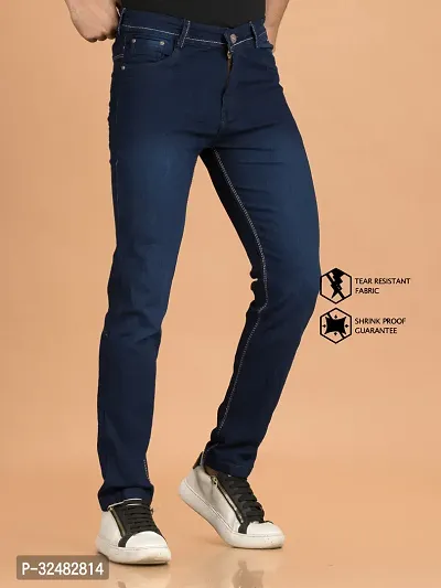 Elegant Denim Solid Jeans For Men And Boys-thumb3