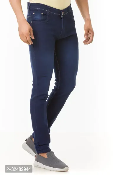 Elegant Denim Solid Jeans For Men And Boys-thumb3