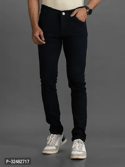 Elegant Denim Solid Jeans For Men And Boys-thumb0