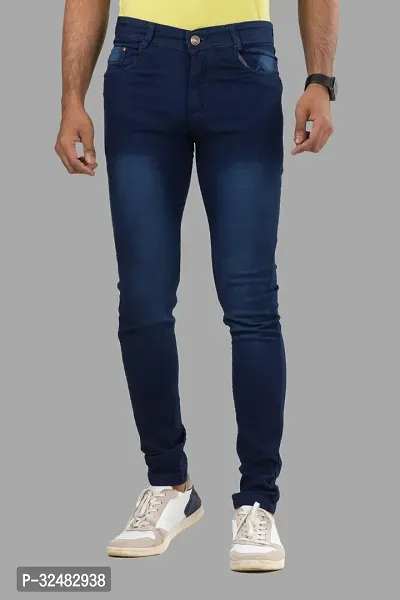 Elegant Denim Solid Jeans For Men And Boys