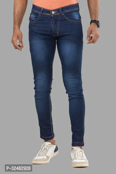 Elegant Denim Solid Jeans For Men And Boys