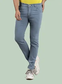 Comfortable Grey Denim Mid-Rise Jeans For Men-thumb1