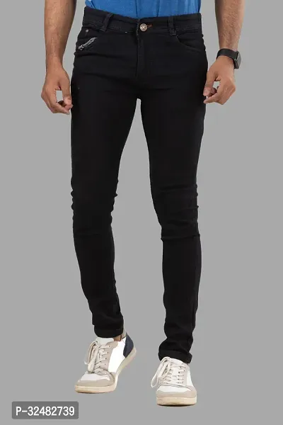 Elegant Denim Solid Jeans For Men And Boys-thumb0