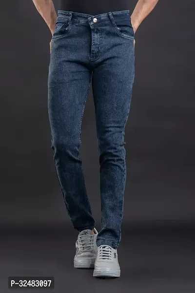 Elegant Denim Solid Jeans For Men And Boys