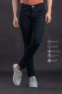 Comfortable Black Denim Mid-Rise Jeans For Men-thumb1