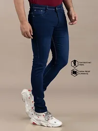 Comfortable Blue Denim Mid-Rise Jeans For Men-thumb2