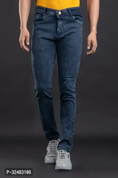 Elegant Denim Solid Jeans For Men And Boys-thumb0