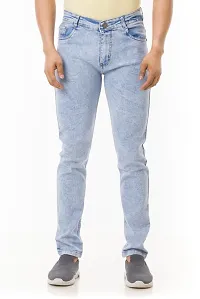 Comfortable Blue Denim Mid-Rise Jeans For Men-thumb1