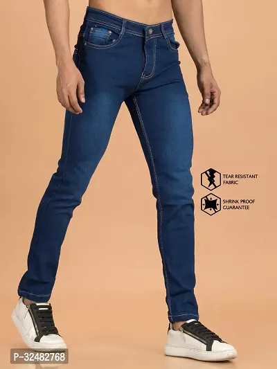 Elegant Denim Solid Jeans For Men And Boys-thumb3