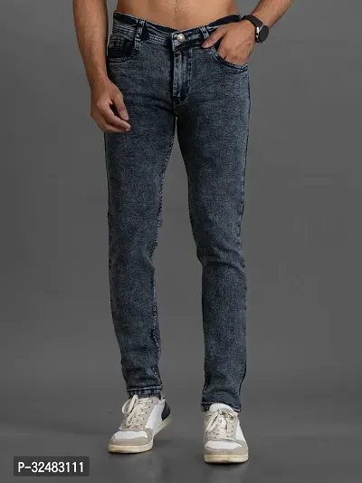 Elegant Denim Solid Jeans For Men And Boys-thumb0