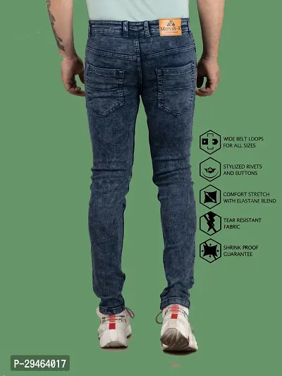 Stylish Grey Denim Solid Mid-Rise Jeans For Men-thumb2