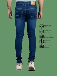 Comfortable Blue Denim Mid-Rise Jeans For Men-thumb1