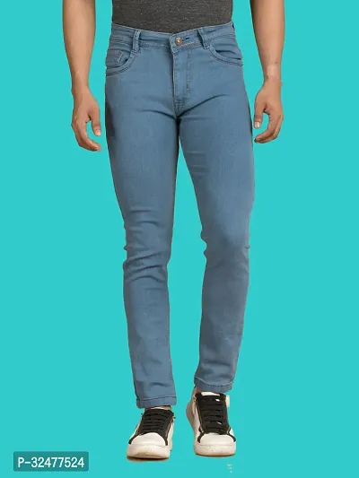 Comfortable Grey Denim Mid-Rise Jeans For Men-thumb2