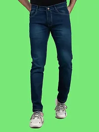 Comfortable Blue Denim Mid-Rise Jeans For Men-thumb3