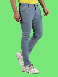 Comfortable Grey Denim Mid-Rise Jeans For Men-thumb2