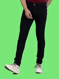 Comfortable Black Denim Mid-Rise Jeans For Men-thumb3