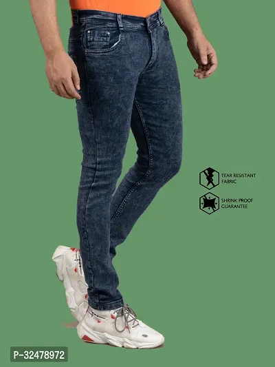 Comfortable Grey Denim Mid-Rise Jeans For Men-thumb3