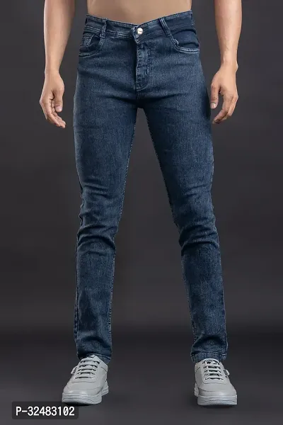 Elegant Denim Solid Jeans For Men And Boys