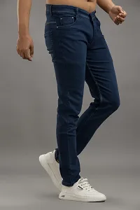 Comfortable Blue Denim Mid-Rise Jeans For Men-thumb2