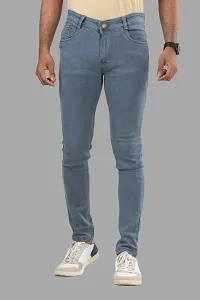 Comfortable Grey Denim Mid-Rise Jeans For Men-thumb1