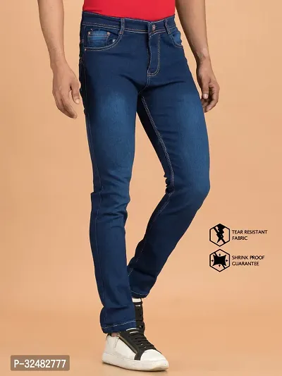 Elegant Denim Solid Jeans For Men And Boys-thumb3