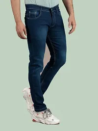 Comfortable Blue Denim Mid-Rise Jeans For Men-thumb2