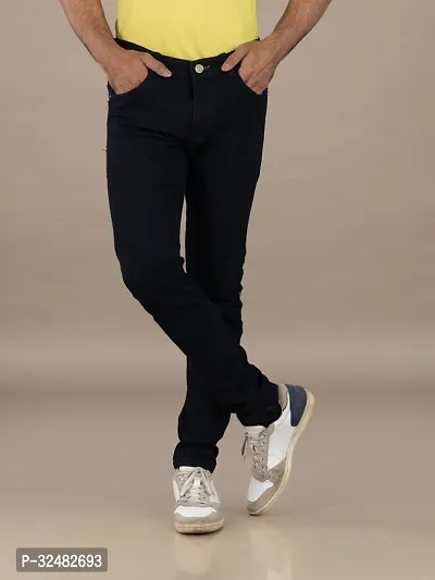 Elegant Denim Solid Jeans For Men And Boys