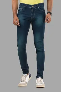 Comfortable Blue Denim Mid-Rise Jeans For Men-thumb1