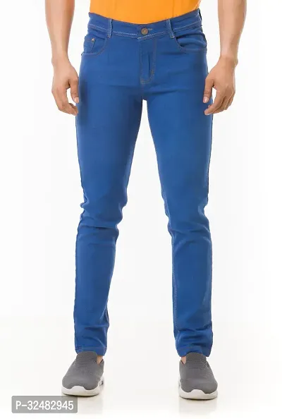 Elegant Denim Solid Jeans For Men And Boys