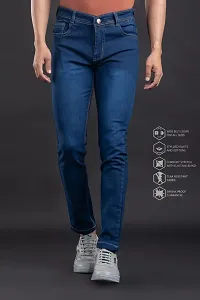 Comfortable Blue Denim Mid-Rise Jeans For Men-thumb1