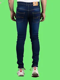 Stylish Blue Denim Solid Mid-Rise Jeans For Men-thumb1