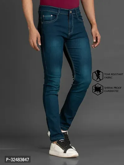 Elegant Denim Solid Jeans For Men And Boys-thumb3