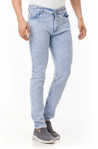 Comfortable Blue Denim Mid-Rise Jeans For Men-thumb2