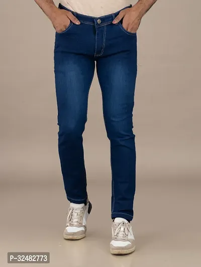 Elegant Denim Solid Jeans For Men And Boys-thumb0