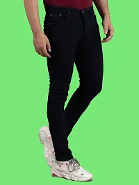 Comfortable Black Denim Mid-Rise Jeans For Men-thumb2