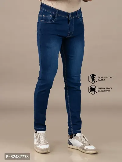 Elegant Denim Solid Jeans For Men And Boys-thumb4