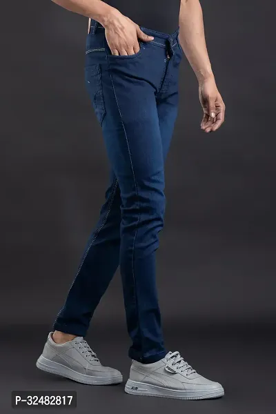 Elegant Denim Solid Jeans For Men And Boys-thumb3