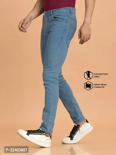 Elegant Denim Solid Jeans For Men And Boys-thumb4