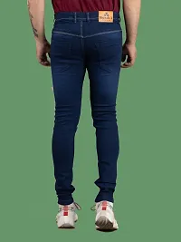 Stylish Blue Denim Solid Mid-Rise Jeans For Men-thumb1