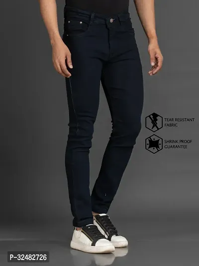 Elegant Denim Solid Jeans For Men And Boys-thumb3