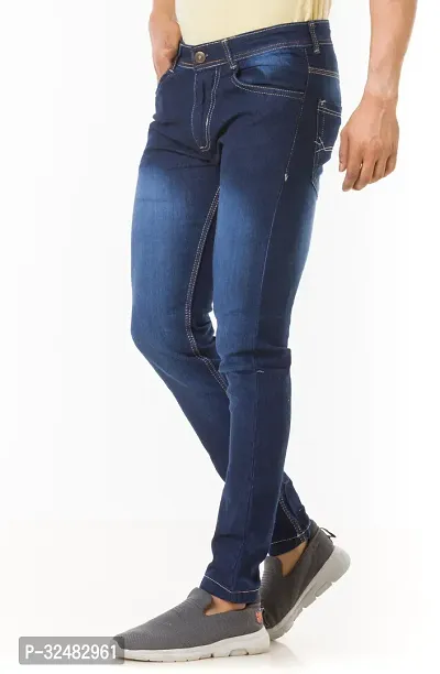 Elegant Denim Solid Jeans For Men And Boys-thumb5