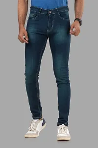 Comfortable Blue Denim Mid-Rise Jeans For Men-thumb1