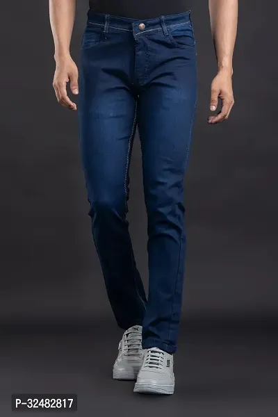 Elegant Denim Solid Jeans For Men And Boys