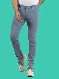 Comfortable Grey Denim Mid-Rise Jeans For Men-thumb3