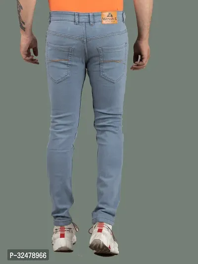 Comfortable Grey Denim Mid-Rise Jeans For Men-thumb2