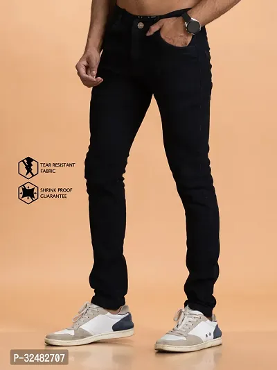 Elegant Denim Solid Jeans For Men And Boys-thumb4