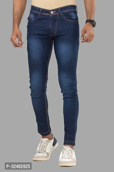 Elegant Denim Solid Jeans For Men And Boys