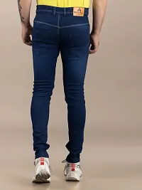 Comfortable Blue Denim Mid-Rise Jeans For Men-thumb1